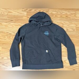 Carhartt Rain Defender Hoodie Adult Medium Gray Blue Logo Relaxed Fit Pullover
